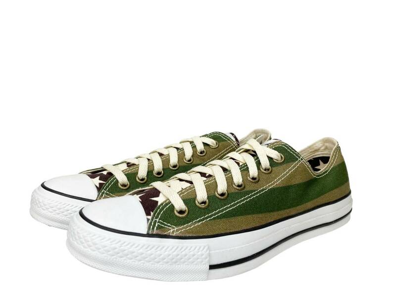 CONVERSE (コンバース) ALL STAR オールスター スターズ&バーズ OX カモフラ ローカット スニーカー 1R483 27cm US8.5 カーキ系 メンズ/028