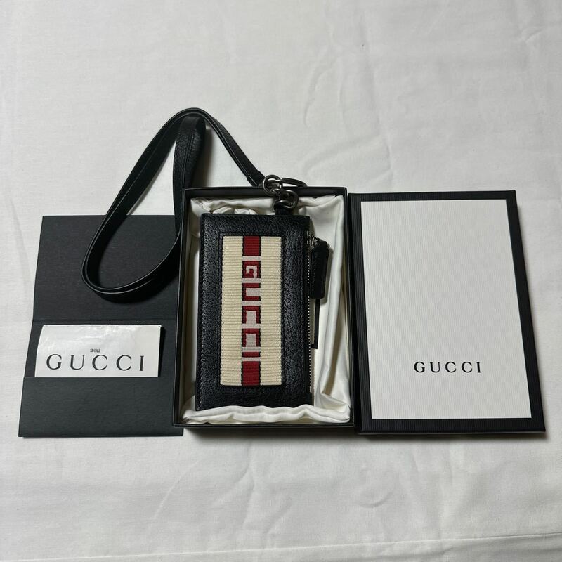 新品 Gucci ジャガード ストラップ コインケース カードケース グッチ