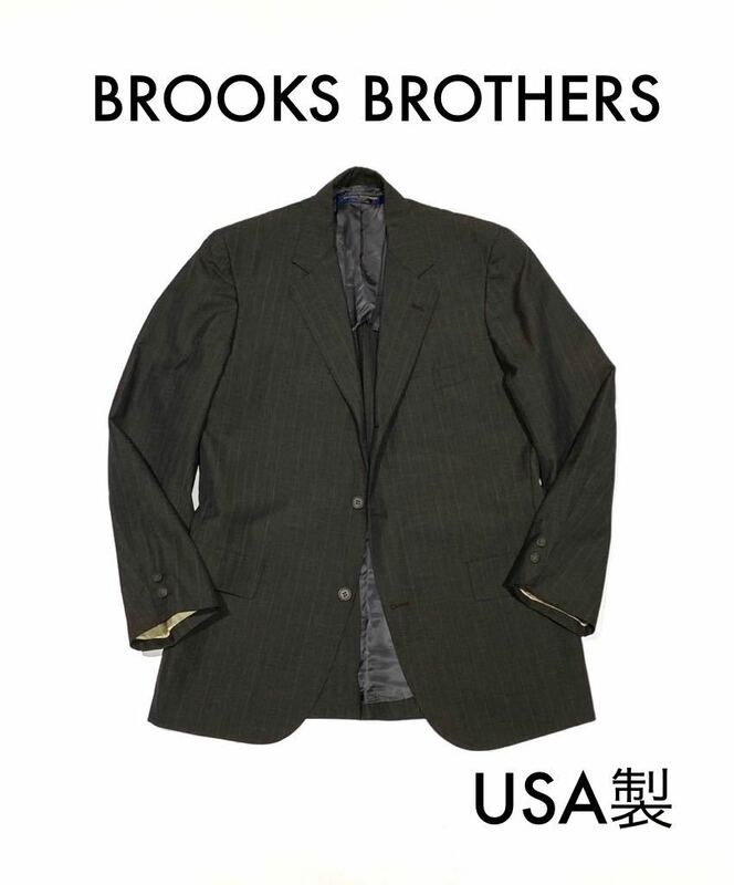 【USA製ヴィンテージ 】BROOKS BROTHERS/ブルックスブラザーズ テーラードジャケット Tailored Jacket/ピンストライプ/ダークグレー