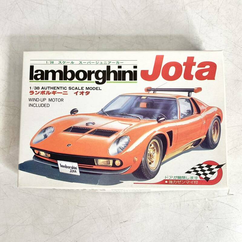 未組立 KAWAI 河合商会 1/38 ランボルギーニ イオタ lamborghini Jota 強力ゼンマイ付 プラモデル KT-100