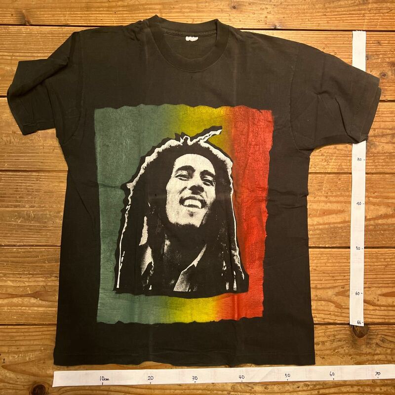 Bob Marley Tシャツ ヴィンテージ ブラック 黒 ボブマーリー　ガンジャ　ラスタ　バックプリント