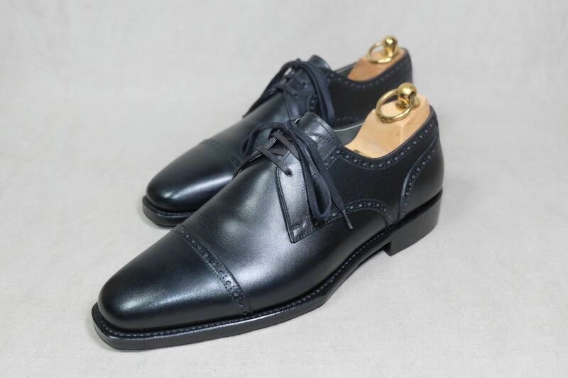 着用少GLAZEBLANC 宮城興業製 洗練されたセミブローグシューズ UK5.5 日本製手製革靴 goodyearビジネスパターンオーダーミヤギコウギョウ