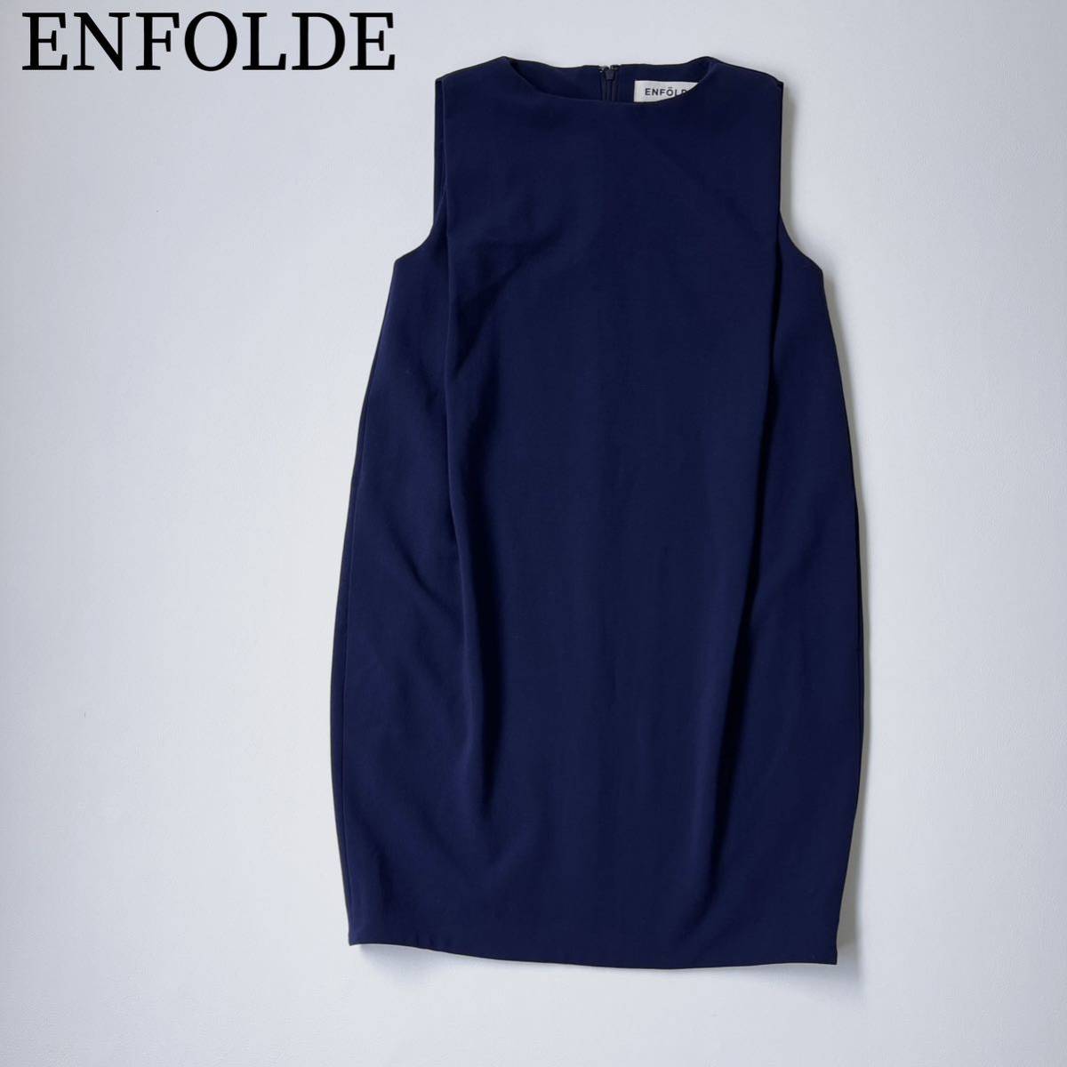 ENFOLDE エンフォルドノースリーブワンピース　 膝丈ワンピース　 チュニックワンピース パーティ　結婚式　 レディース