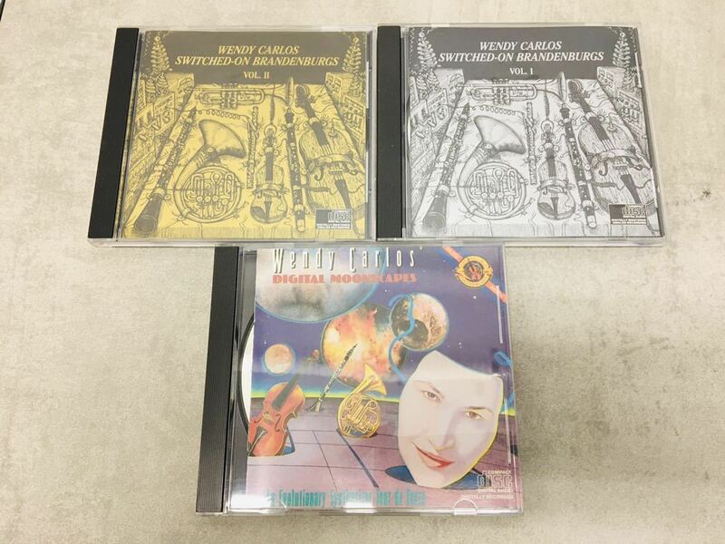 b0213-08★ CD WENDY CARLOS SWITCHED-ON BRANDENBURGS VOL.1 / VOL.2 / DIGITAL MOONSCAPES 3枚まとめて 盤面状態良好品含む