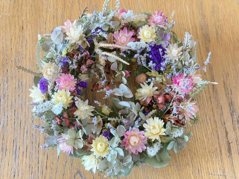 Handmade◆ハンドメイド◆ドライフラワー◆◆◆リース◆壁掛け◆壁飾り◆貝細工＊紫陽花natural botanical wreath＊＊＊