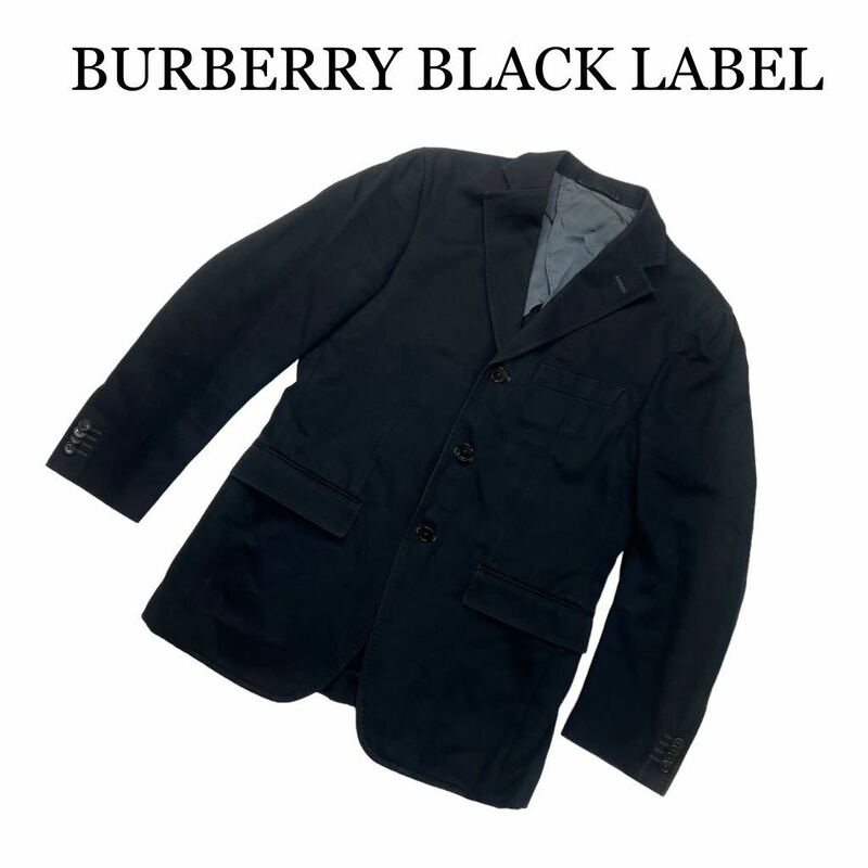 BURBERRY BLACK LABEL バーバリーブラックレーベル テーラードジャケット 黒 L 背抜き サイドベンツ