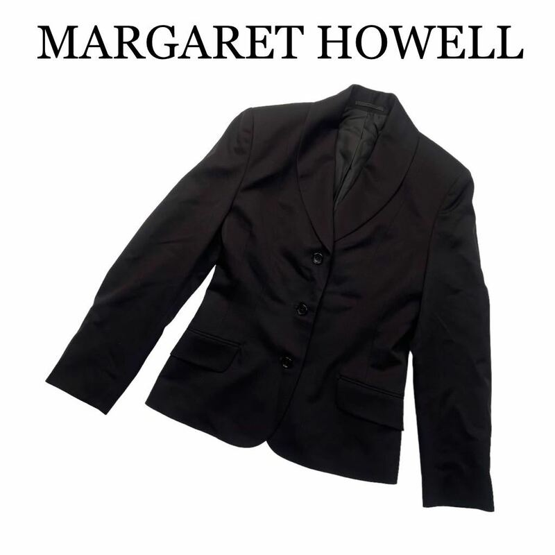 MARGARET HOWELL マーガレットハウエル テーラードジャケット ブラウン サイズⅡ 総裏