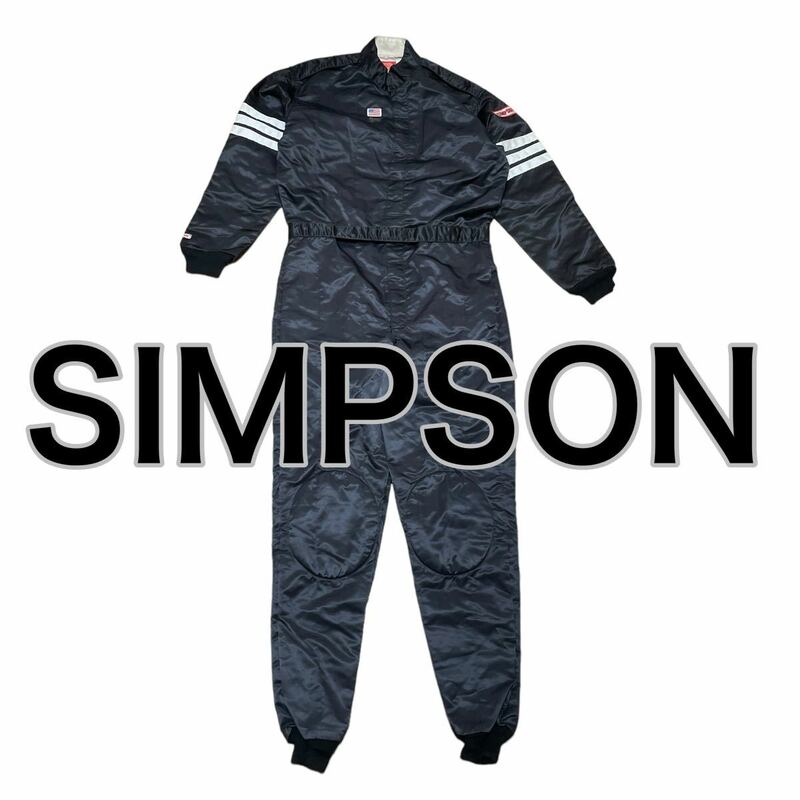 SIMPSON シンプソン レーシングスーツ ツナギ ボディスーツ 黒ブラック L