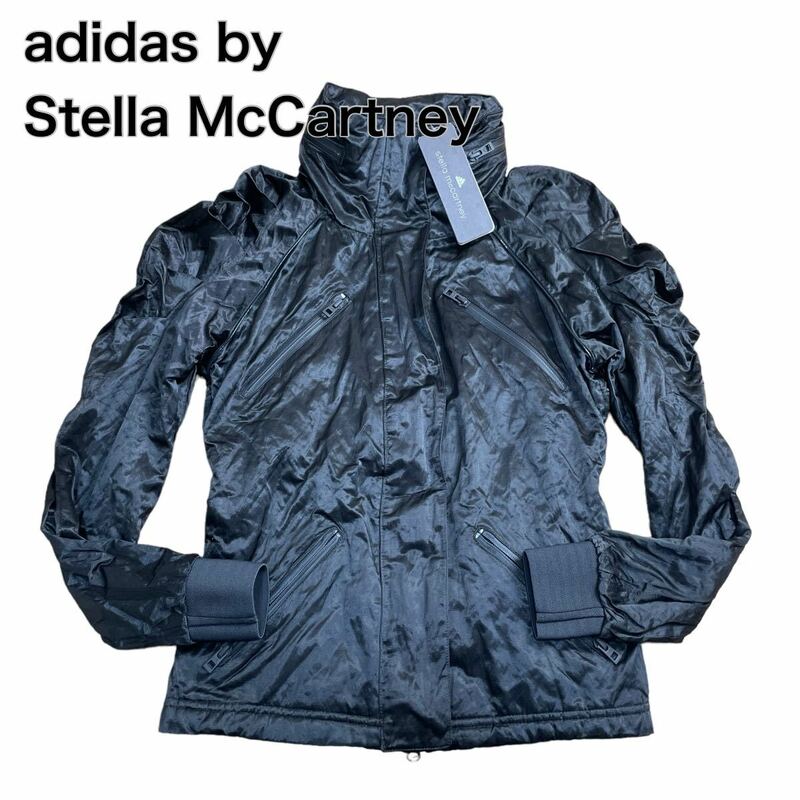 adidas by Stella McCartney アディダス ステラマッカートニー ナイロンジャケット 黒ブラック フードベルト付き 未使用タグ付き S