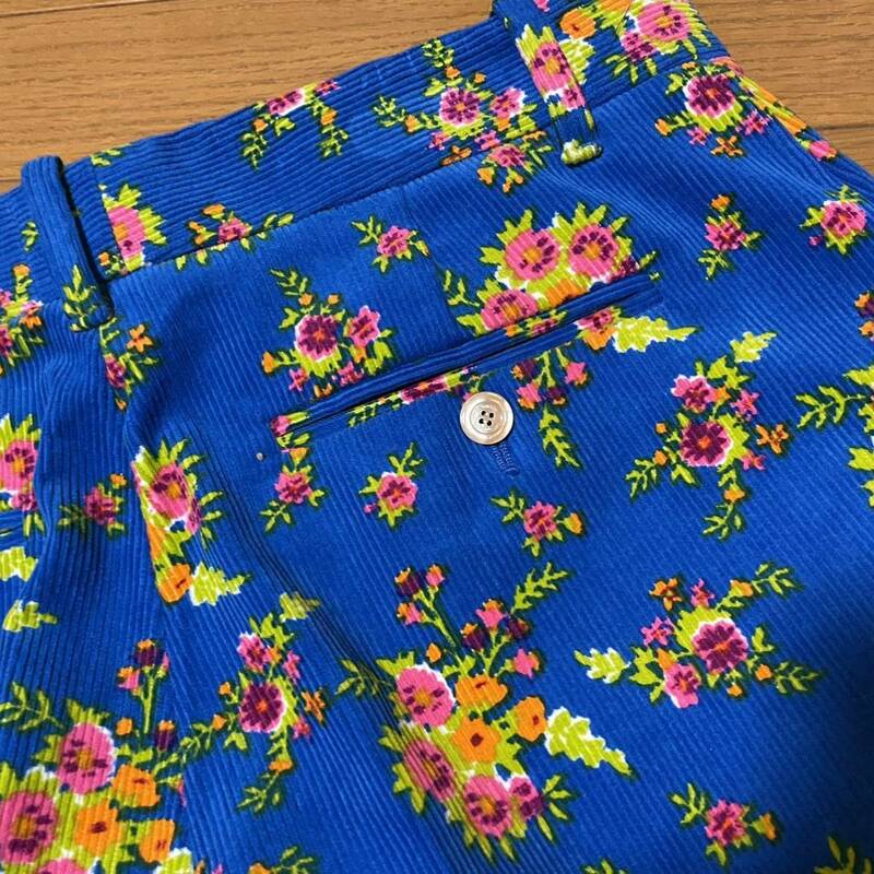 ●Gucciグッチ2017プレフォールコレクション青コーデユロイ花柄パンツ新品