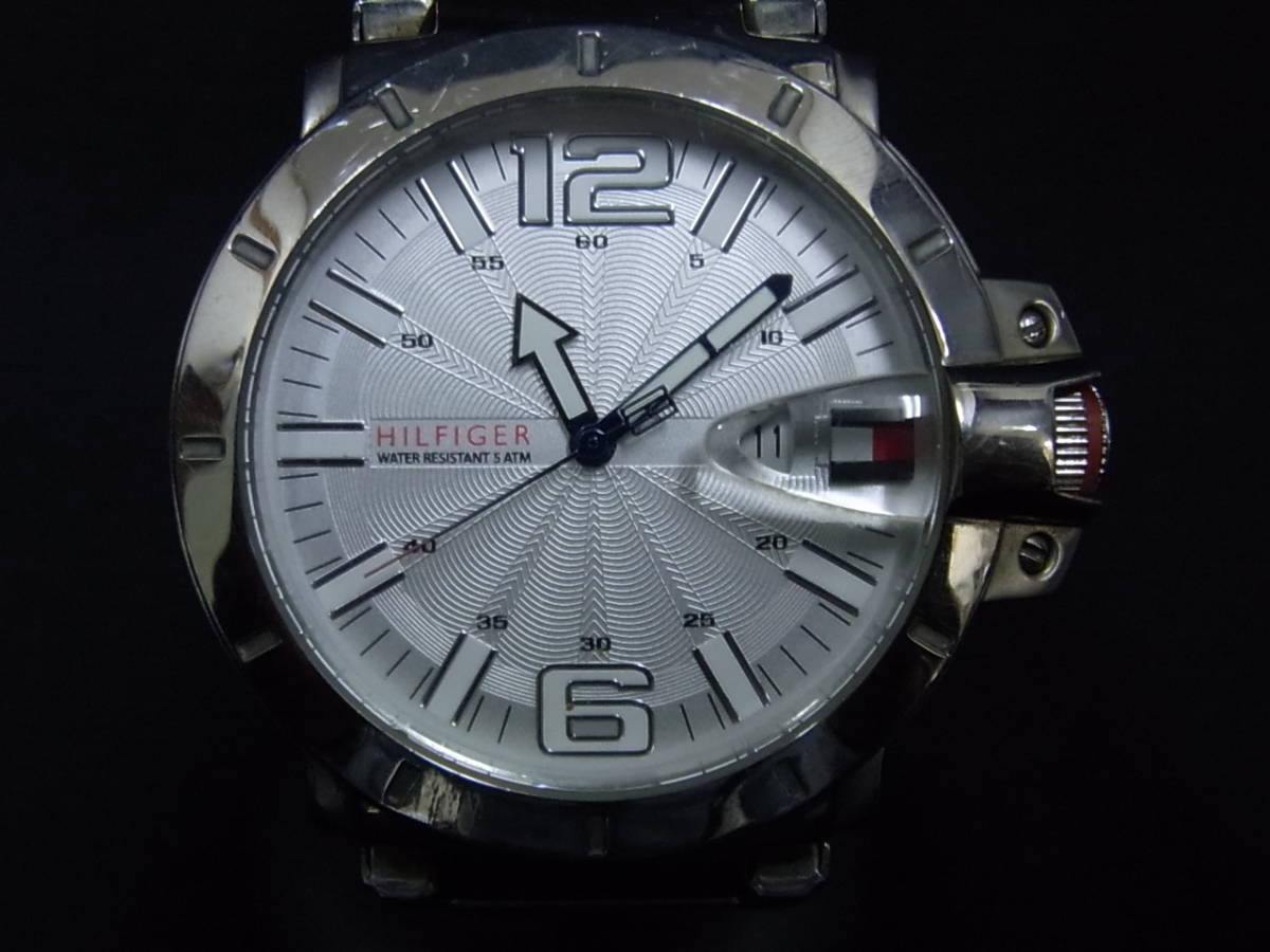 トミーヒルフィガー　TOMMY　HILFIGER　クォーツ時計　USED　SS　電池交換済み