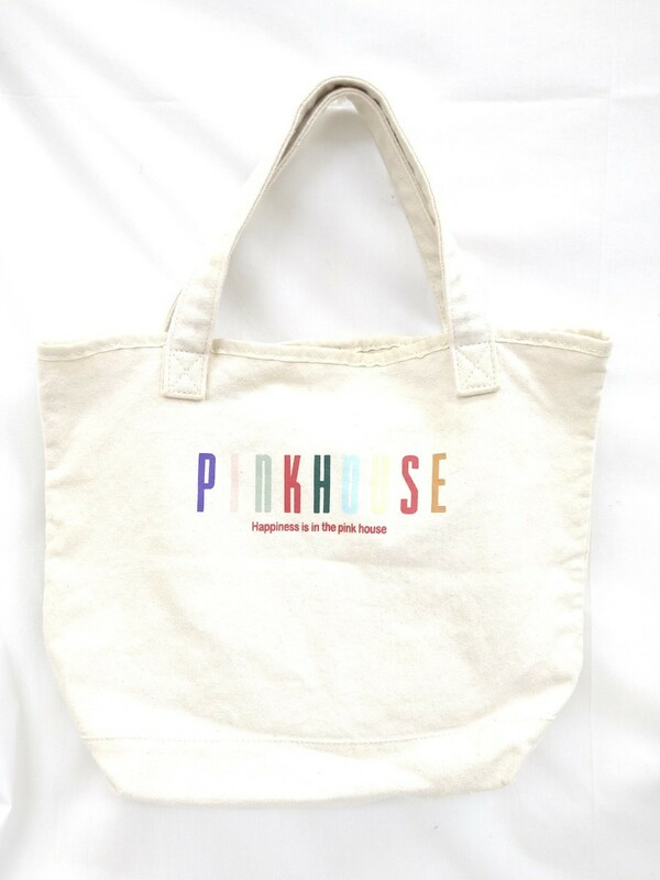 PINK HOUSE ハンドバッグ Happiness is in the pink house トートバッグ ピンクハウス☆ Lh1.5