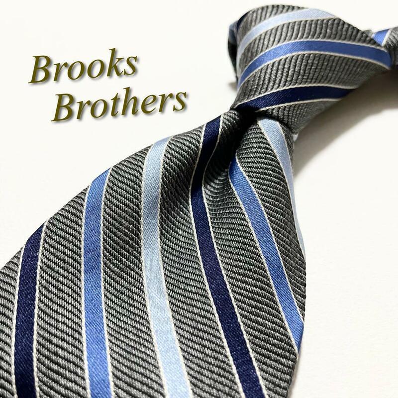 【美品】Brooks Brothers ブルックスブラザーズ ネクタイ レジメンタルストライプ柄 ビジネス メンズ スーツ ハイブランド ブランドロゴ