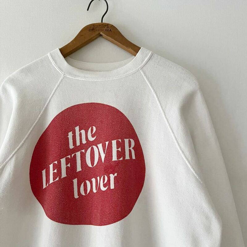 大サイズ! 60s THE LEFTOVER LOVER 染込み プリント ガゼット ラグラン スウェット ビンテージ 60年代 日の丸 オリジナル ヴィンテージ