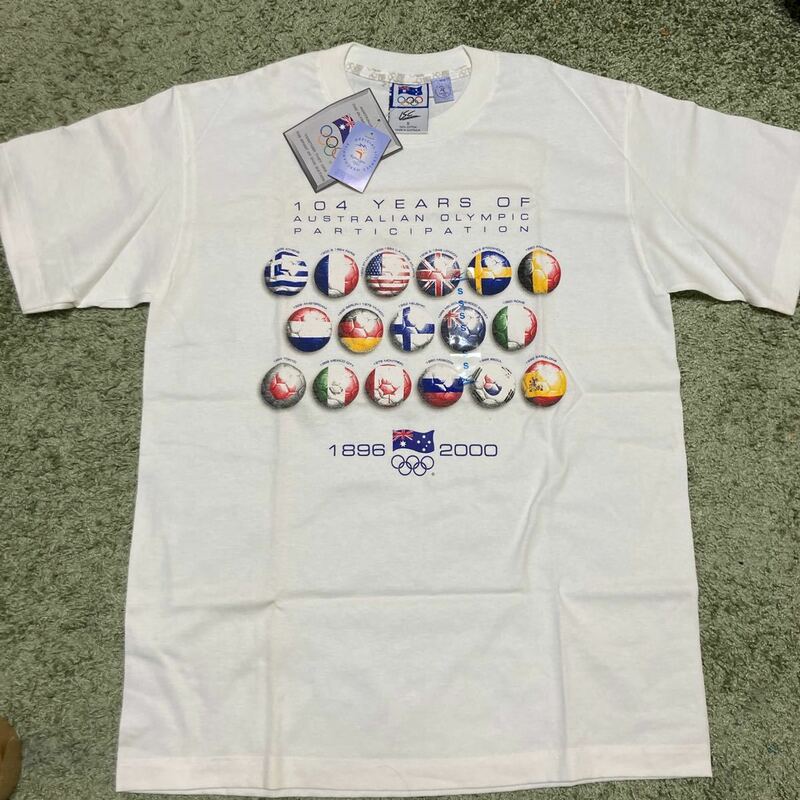 【未使用】シドニーオリンピック 公式グッズ Tシャツ BONDS プリントTシャツ ビンテージ 当時物 sサイズ Olympic 2000