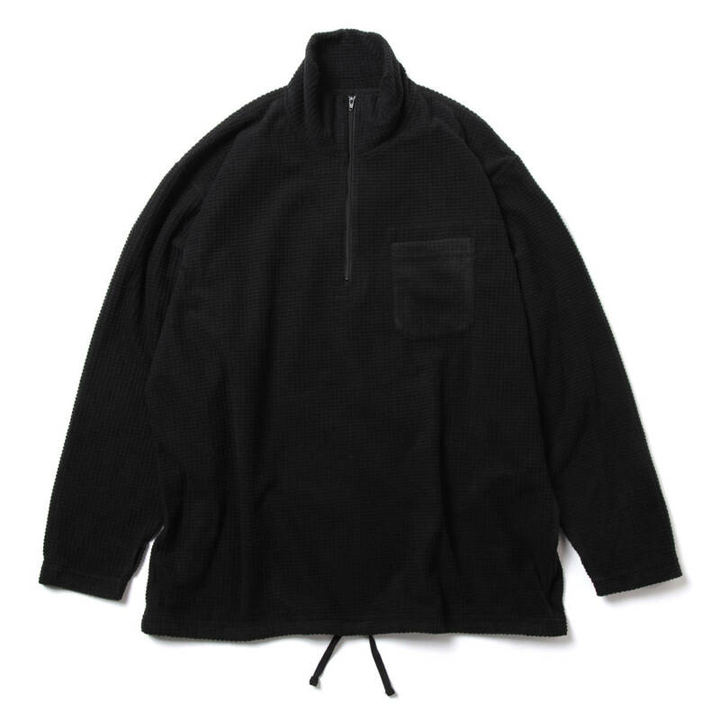 【新品】23FW ENGINEERED GARMENTS Zip Mock Neck Polyester Waffle Black エンジニアードガーメンツ ジップ モックネック ブラック