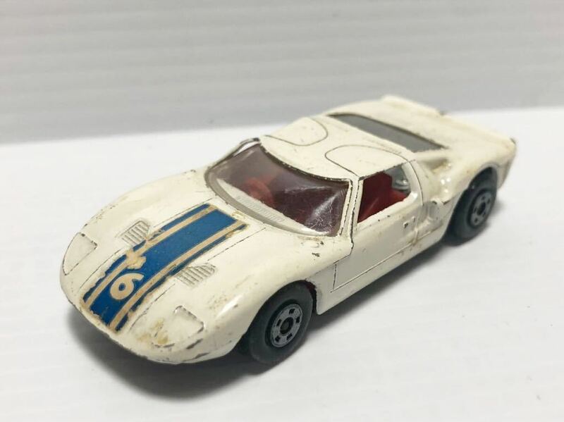 ∵ LESNEY MATCHBOX No.41 J-5 FORD G.T. フォードGT ミニカー レーシングカー 白青6 当時物 レトロ レズニー マッチボックス