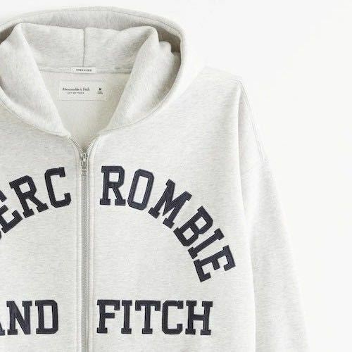 新品Abercrombie＆Fitchアバクロンビー&フィッチ メンズ LOGOジップアップ パーカー Sサイズ