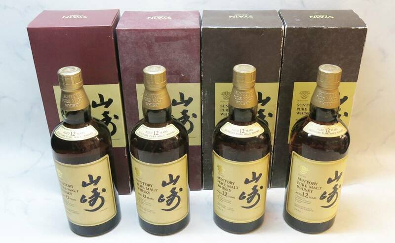 ※埼玉県発送のみ※☆SAKE361【古酒】SUNTORY 山﨑 12年 ピュアモルト 750ml 43％ 未開栓 箱あり 4本セット