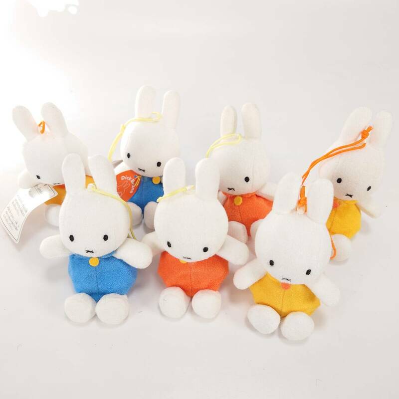 miffy マスコット 3色 7体 セット ぬいぐるみ 約11㎝ 寝そべり ミッフィー オレンジ ブルー イエロー セキグチ Dick Bruna