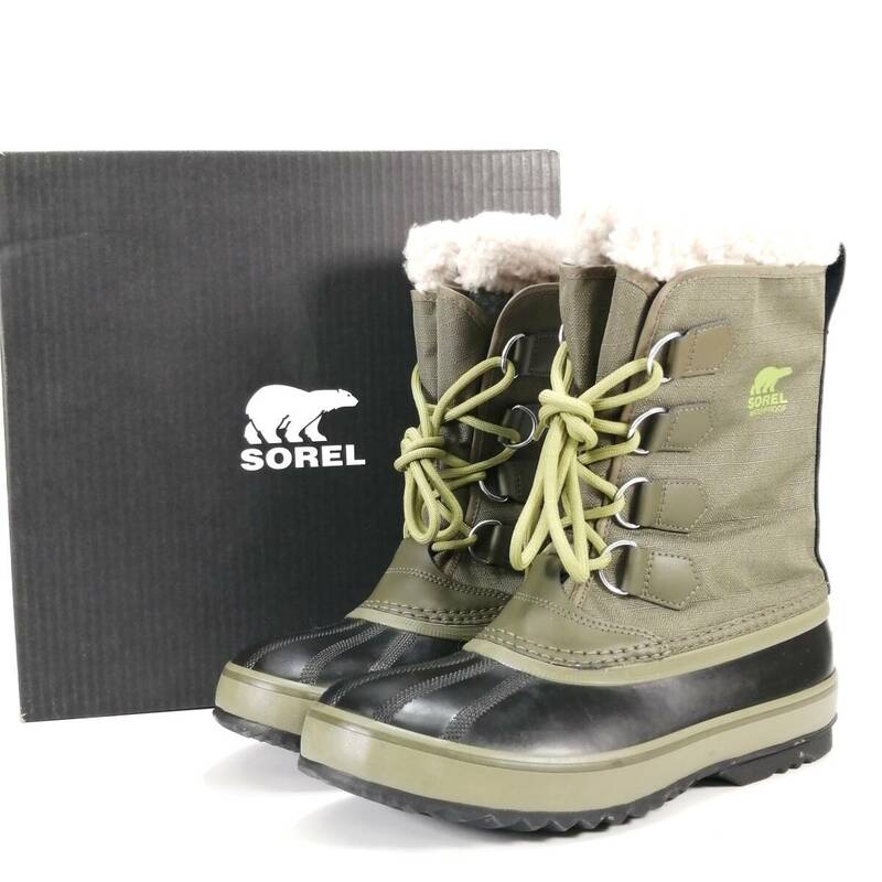 未使用 SOREL ソレル 1964 Pac Nylon パックナイロン 7 25cm NORI black カーキ系 メンズ レディース スノーブーツ 靴 元箱付 