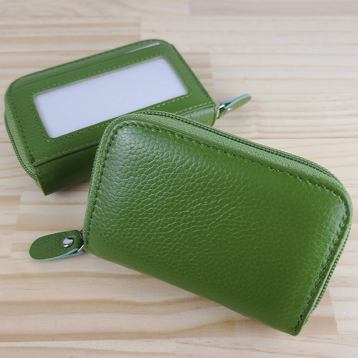 カードケース 2個セット ミニ財布 スキミング防止 RFID じゃばら グリーン みどり パスケース 名刺入れ カード収納 コンパクト コイン紙幣