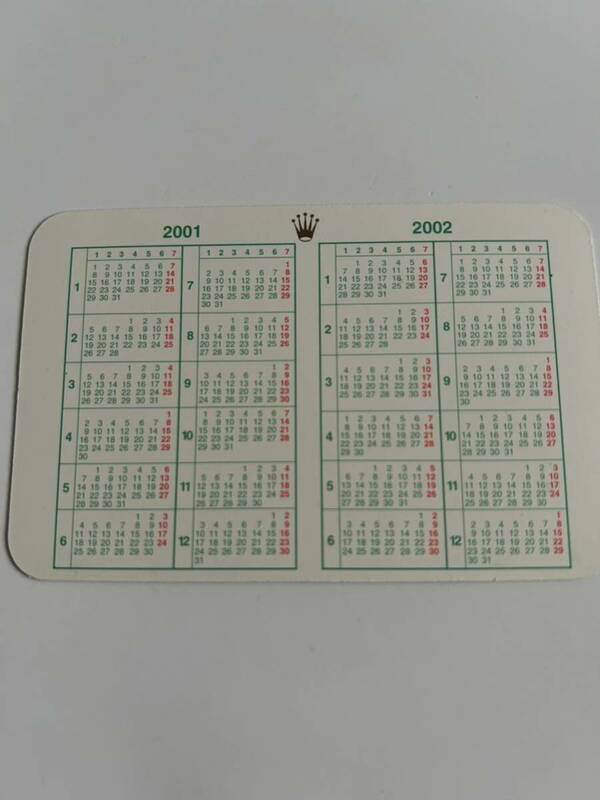 ②ロレックス ROLEX 2001-2002 calendar カレンダー K番 Y番 付属品 純正付属品