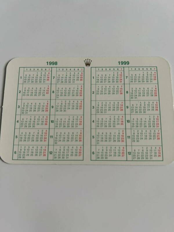 ①ロレックス ROLEX 1998-1999 calendar カレンダー A番 付属品 純正付属品