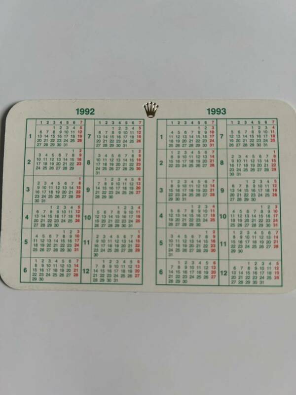 ロレックス ROLEX 1992-1993 calendar カレンダー C番 S番 付属品 純正付属品