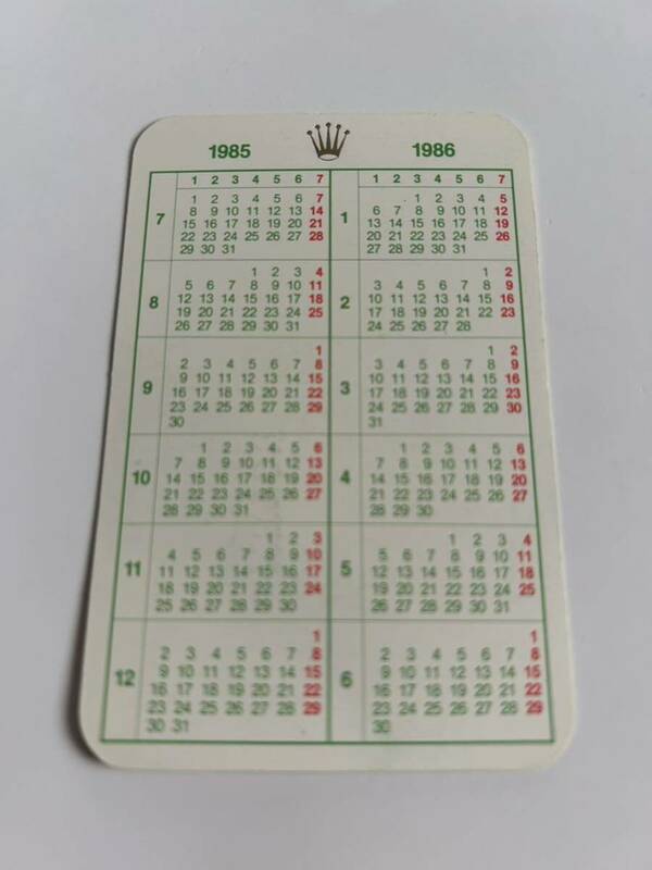 ロレックス ROLEX 1985-1986 calendar カレンダー ヴィンテージ アンティーク 付属品 純正付属品