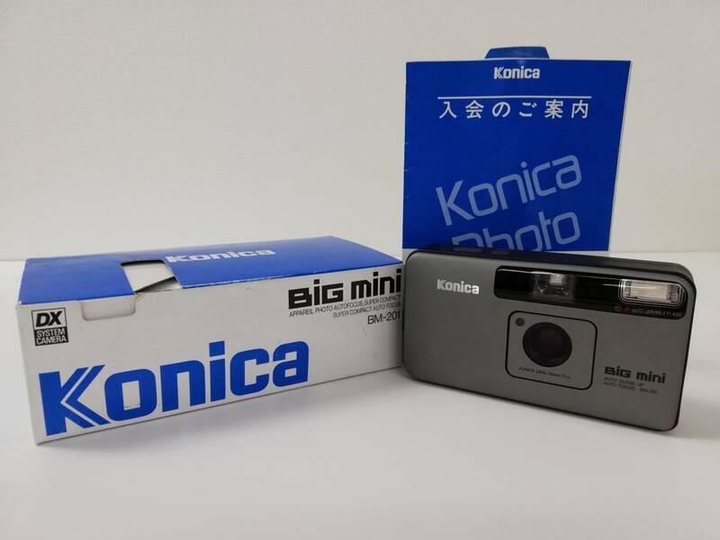 ★美品・箱付き★ Konica コニカ Big mini ビッグミニ BM-201 KONICA LENS 35mm F3.5 コンパクト フィルムカメラ ケース 1201