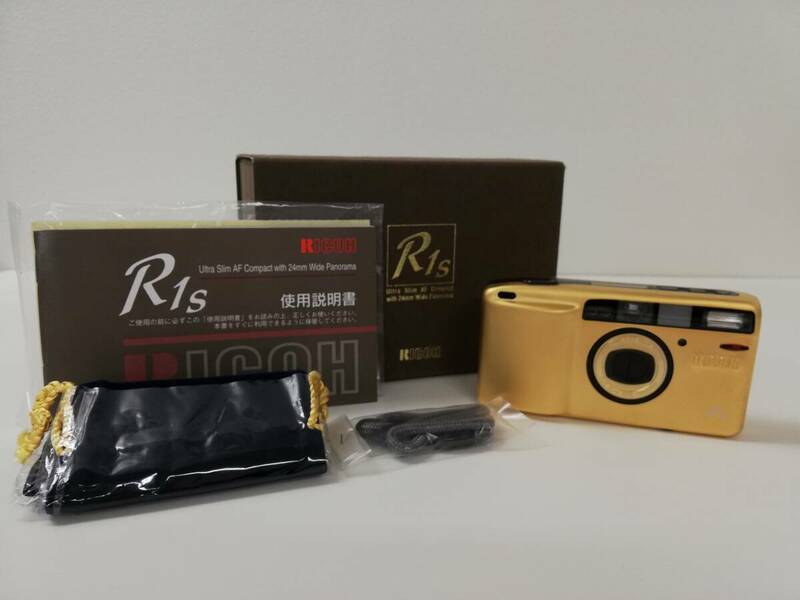 [美品] リコー Ricoh R1s Gold ゴールド 元箱つき リコーR1sゴールド コンパクトフィルムカメラ 1208