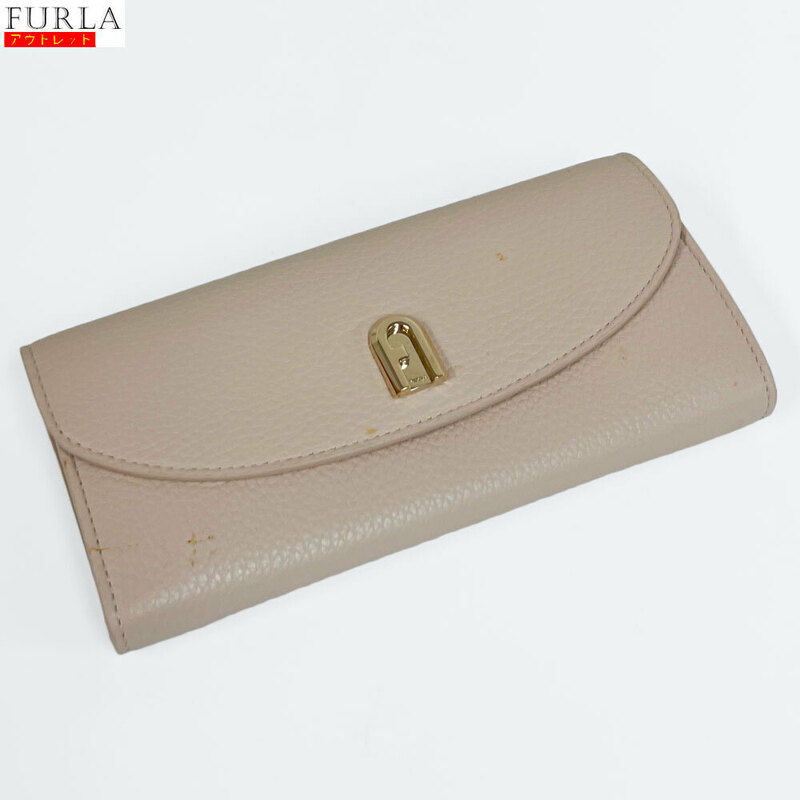 【RTD10】未使用・アウトレット処分品　FURLA/フルラ　長財布　PCM9ABR HSF000 B4L00　SLEEK CONTINENTAL WALLET　ピンクベージュ　レザー