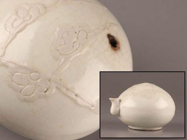 古美術 朝鮮古陶磁器 李朝 書道具 水滴 時代物 極上品 初だし品 C4759
