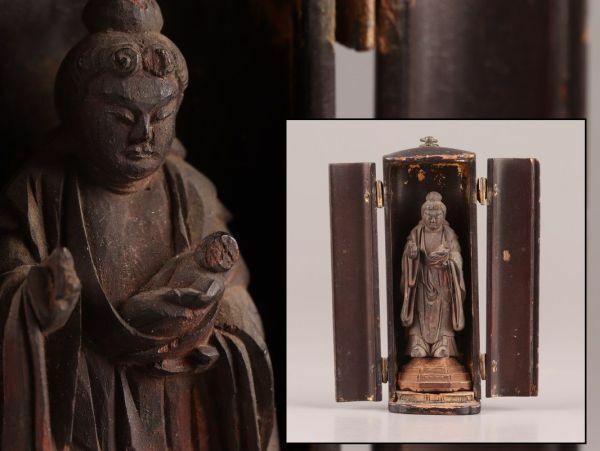 仏教美術 時代木彫 仏像 厨子 時代物 極上品 初だし品 C4815