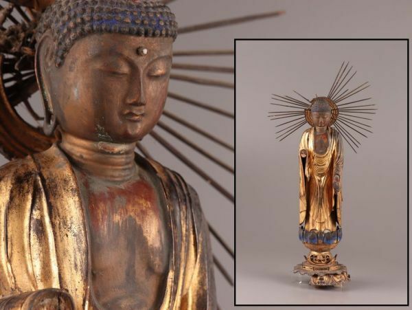 仏教美術 時代木彫 阿弥陀如来 仏像 時代物 極上品 初だし品 C4896