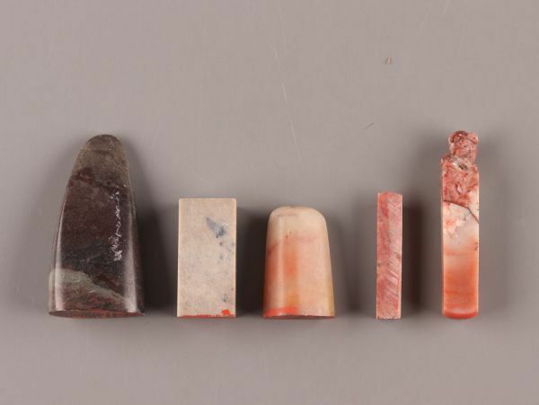 中国古玩 唐物 寿山石 印材 五点 細密細工 時代物 極上品 初だし品 C4977