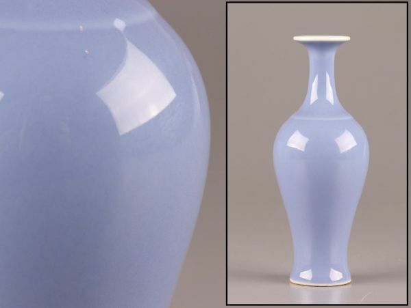 中国古玩 唐物 清代 天青釉 花瓶 時代物 極上品 初だし品 C5030