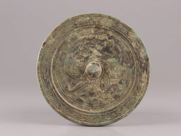 中国古玩 唐物 古鏡 青銅鏡 時代物 極上品 初だし品 C5104