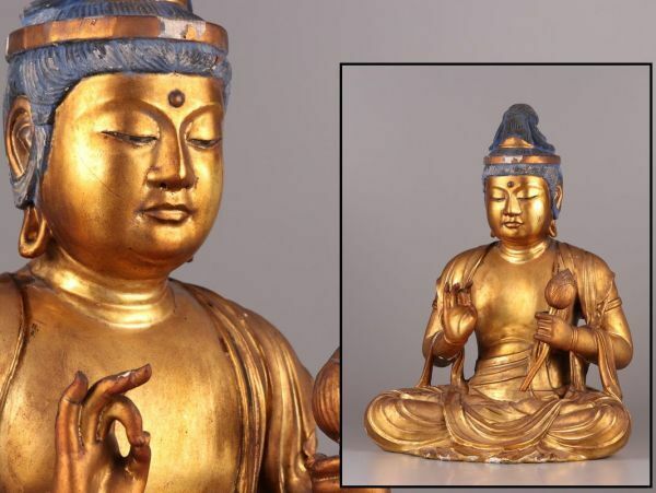 仏教美術 室町～江戸時代 時代木彫 玉眼入 大日如来 坐像 仏像 古作 時代物 極上品 初だし品 C5220
