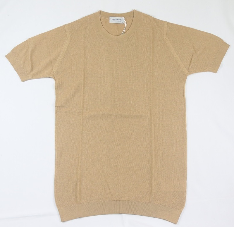 新品 John Smedley　ジョンスメドレー 最高級シーアイランドコットン Sサイズ Tシャツ　RIGHT CAMEL