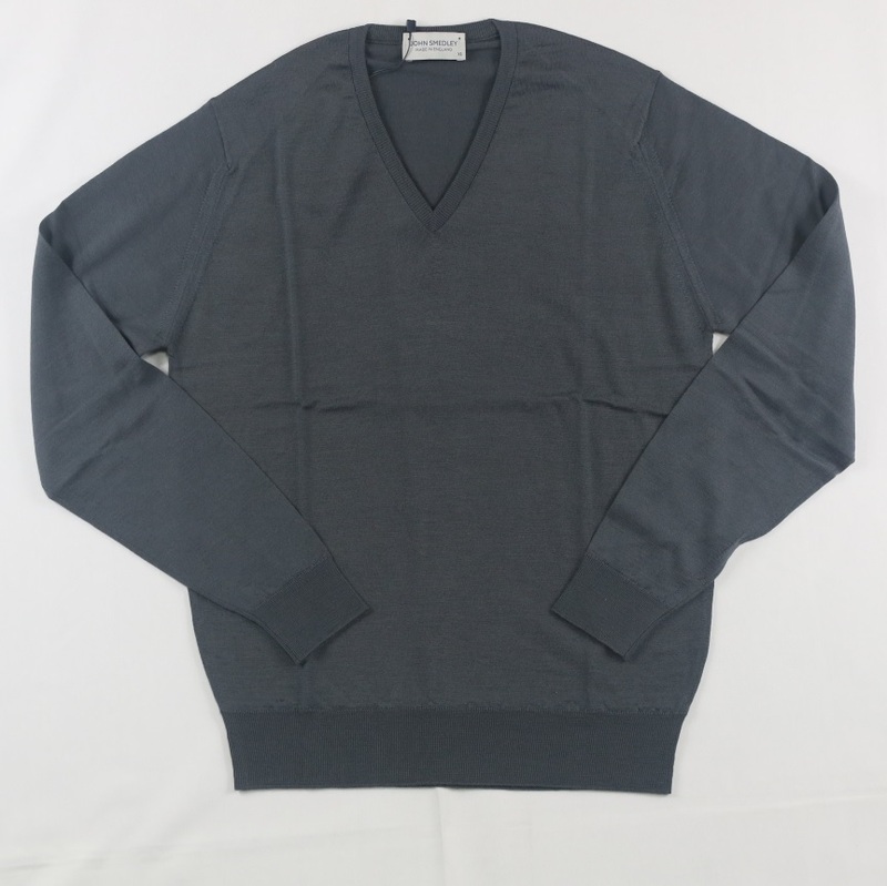 新品 John Smedley ジョンスメドレー 最高級メリノウール Vネック　XSサイズ SLATE GREY