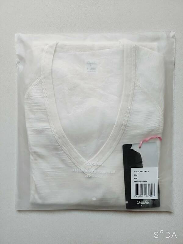 【新品未使用】 Rapha merino wool base layer V neck white ラファ メリノウール ベースレイヤー Vネック 半袖 白 XS サイズ