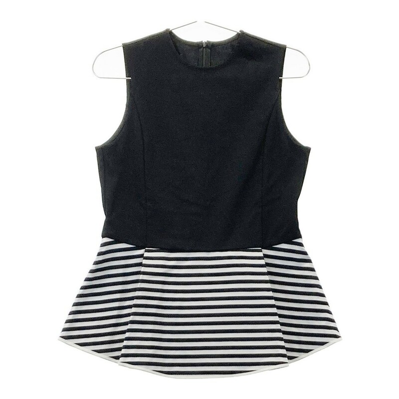 BORDERS at BALCONY ボーダーズ アット バルコニー BD2211-2D-15 PEPLUM SLEEVELESS TEE ノースリーブトップス ホワイト 36 [240101048298]