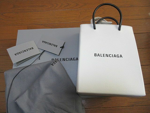 バレンシアガ　BALENCIAGA　　693805 　2way ロゴ　ショッピング　トート　バッグ　白　付属品完備