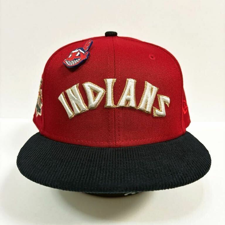 新品73/4インディアンス　ワフー酋長カスタムピンズ付　ニューエラ　 59FIFTY INDIANS NEW ERA 帽子 キャップ