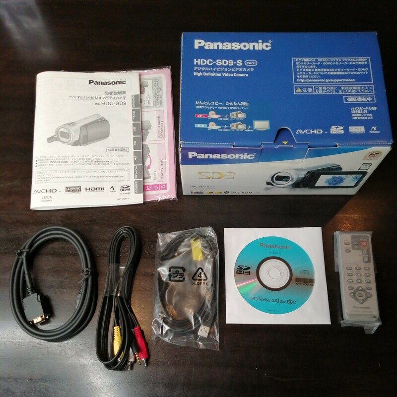 #187 Panasonic パナソニック デジタルハイビジョンカメラ HDC-SD9-S シルバー 空箱 一部付属品