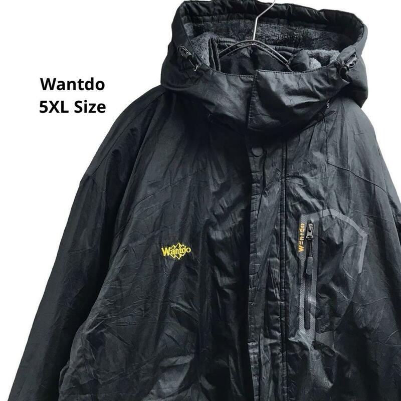 Wantdo マウンテンパーカー裏ボア黒BIGサイズ秋冬メンズ5XL h6