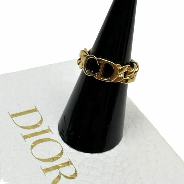 Dior CD ロゴ 指輪 リング ゴールド カラー M サイズ 化粧箱 付
