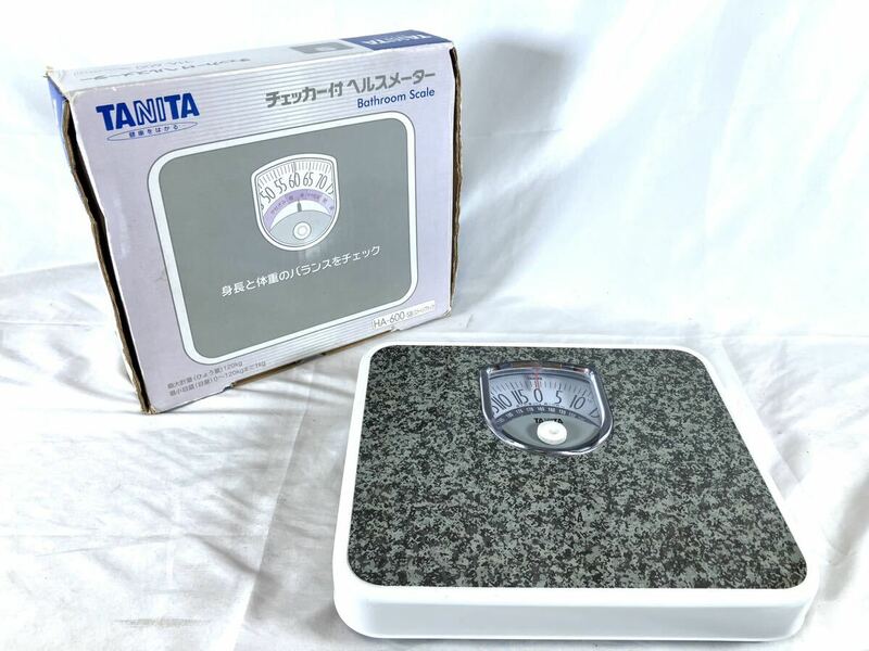 TANITA タニタ　アナログ体重計 HA-600 チェッカー付ヘルスメーター/ストーンブラック/03-0019